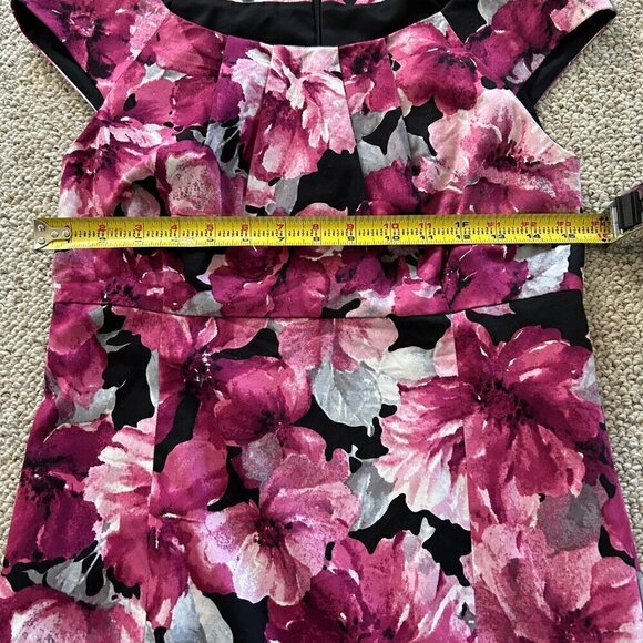 Jones New York Women’s Black/Pink Floral Dress – Size 4 – Sleeveless - Picture 4 of 5